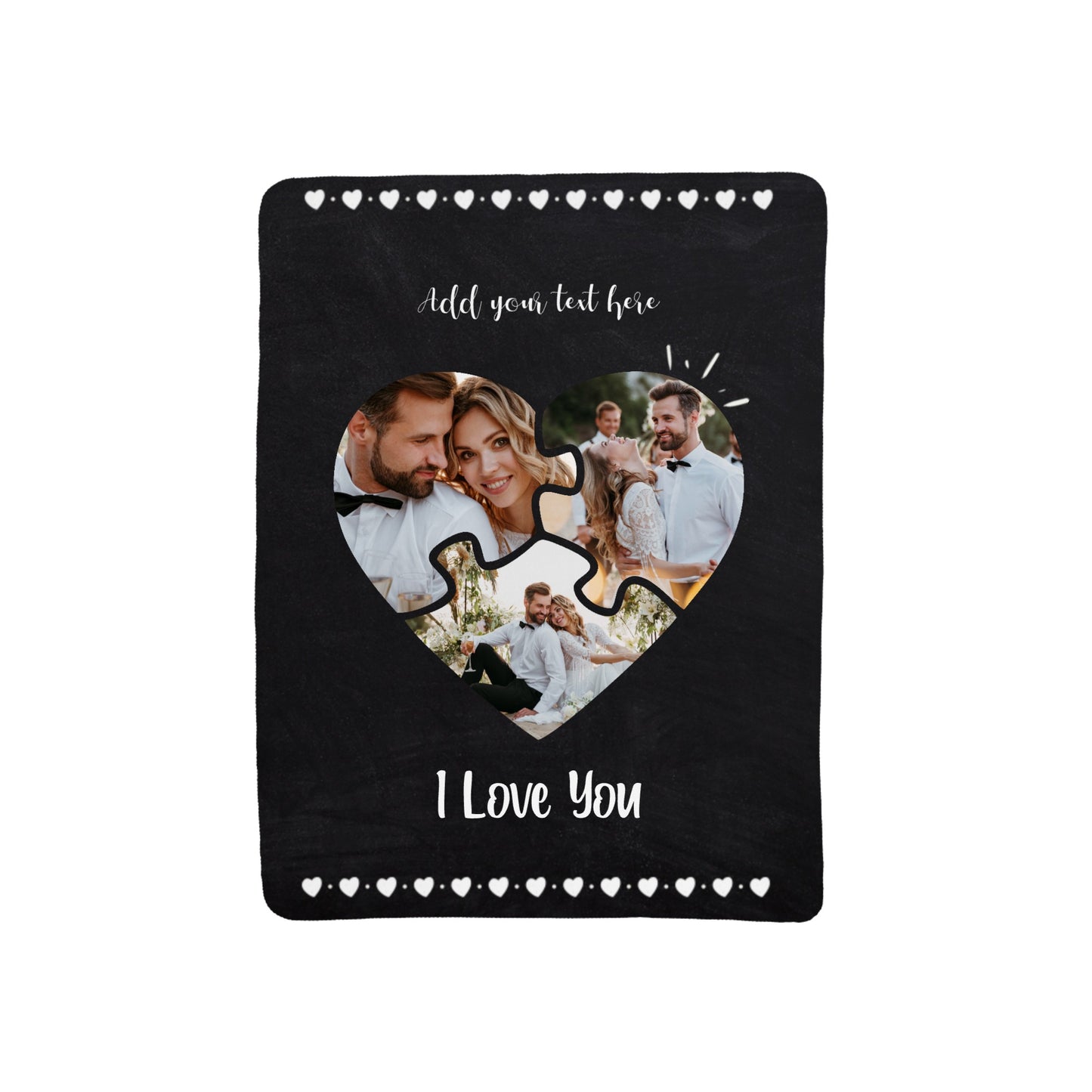 Valentines Blanket – Personalized Photo Heart Collage
