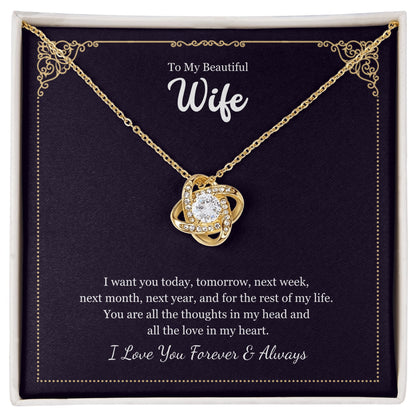 Love Knot Necklace - Custom Valentine's Gift for Her