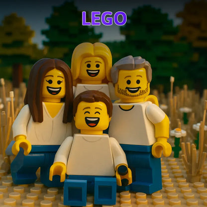Family in AI Generated LEGO Style