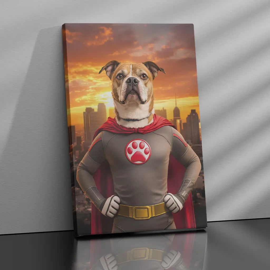 Superhero pet portrait personalized