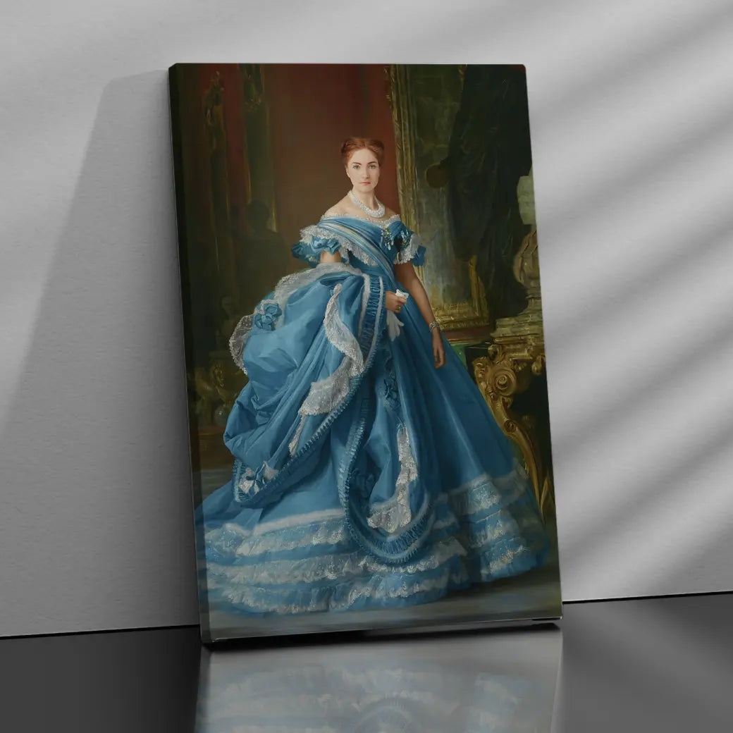 Custom royal queen portrait canvas mockup