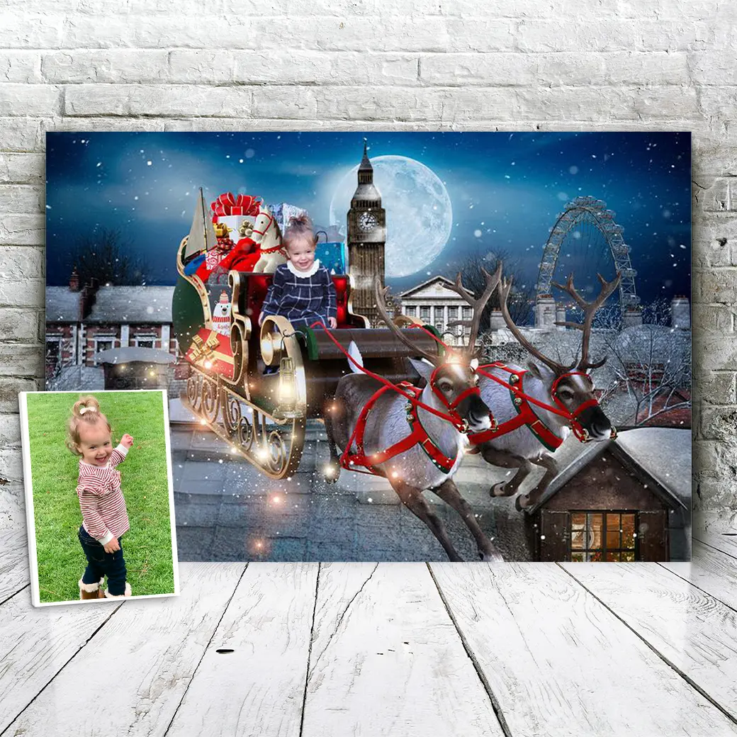 Christmas Portrait Santas Sleigh Example