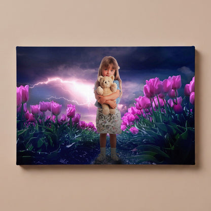 Personalized Tulips Storm portrait canvas