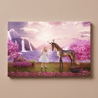 Personalized Fantasy Horse portrait canvas
