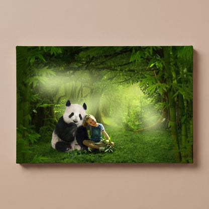 Personalized Panda Forest portrait canvas