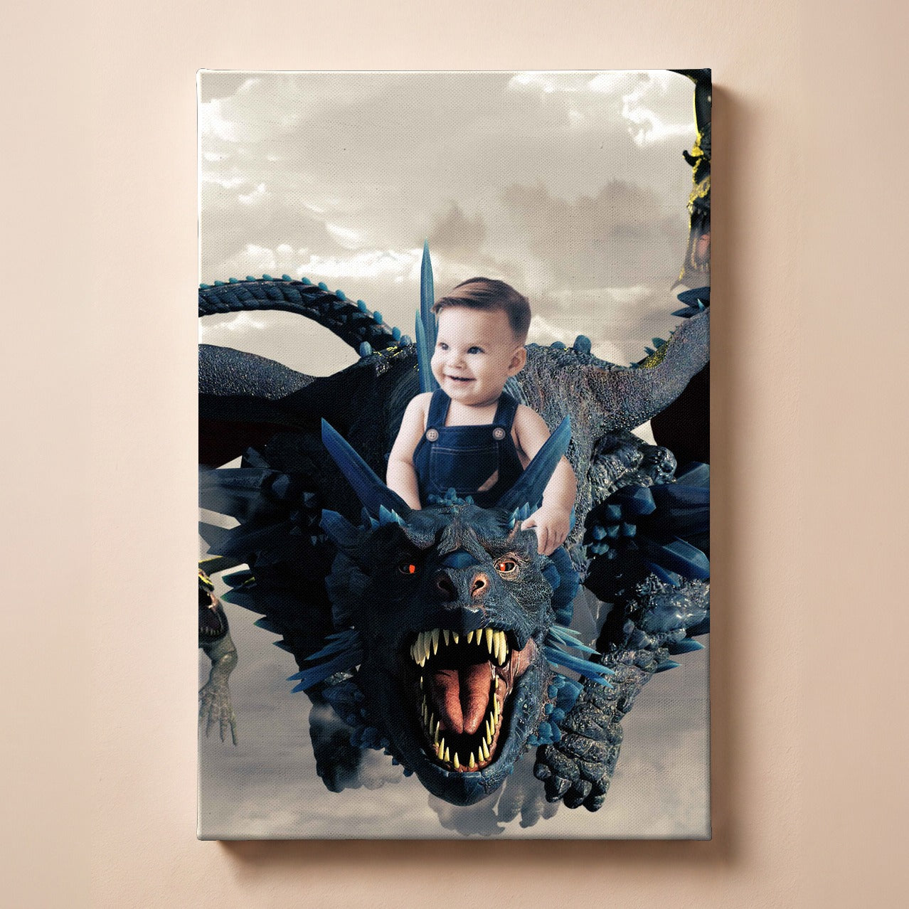Personalized Flying Dragon portrait canvas