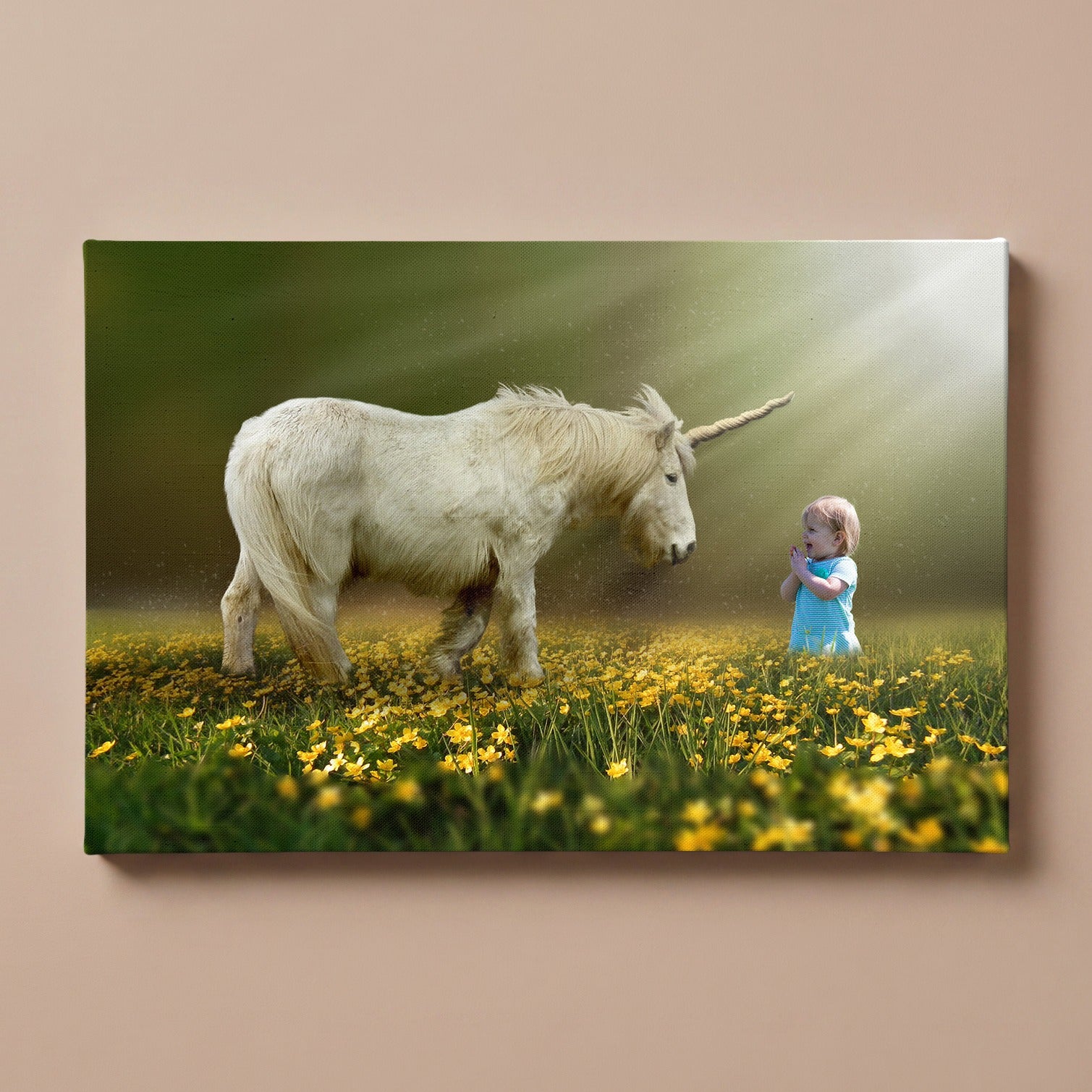 Personalized Baby Unicorn portrait canvas