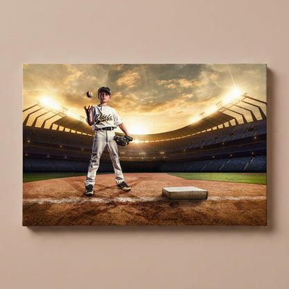 Personalized Baseball Field portrait canvas