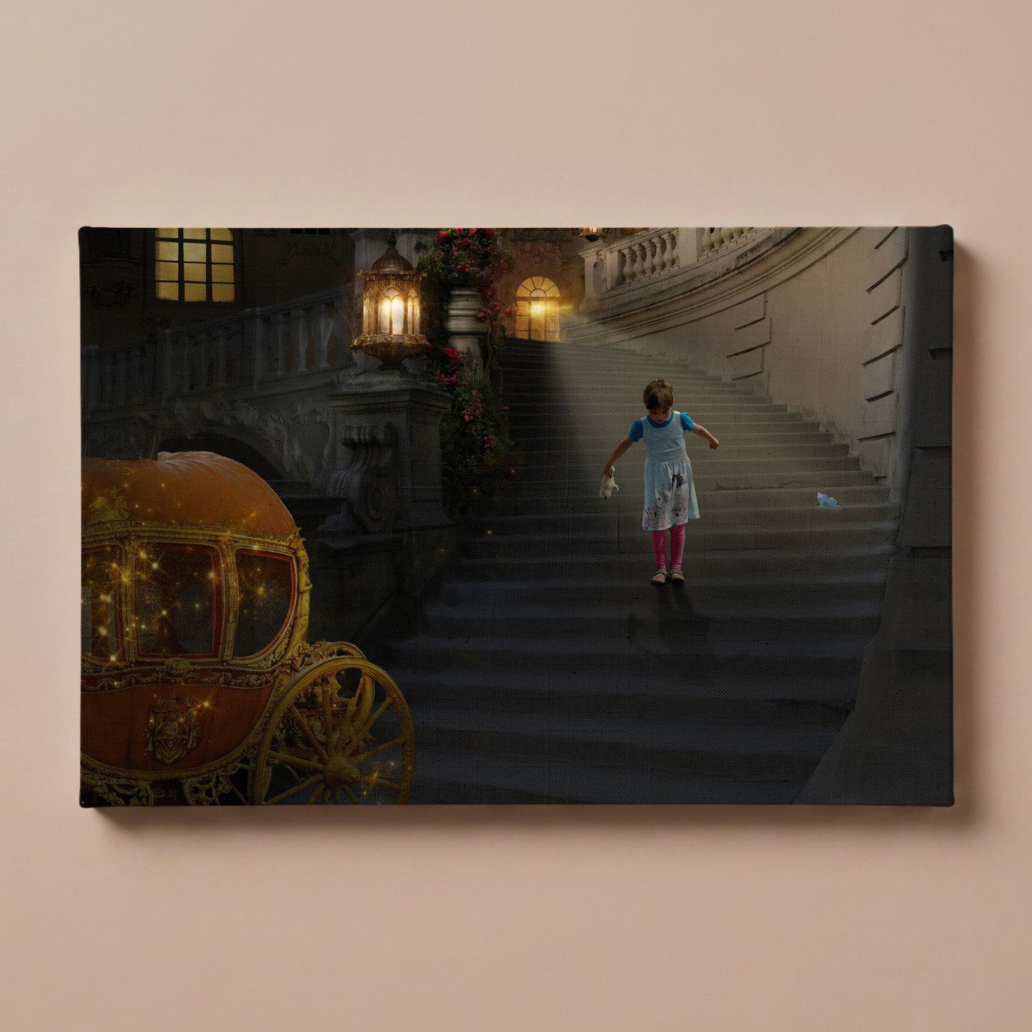 Personalized Cinderella Castle portrait canvas