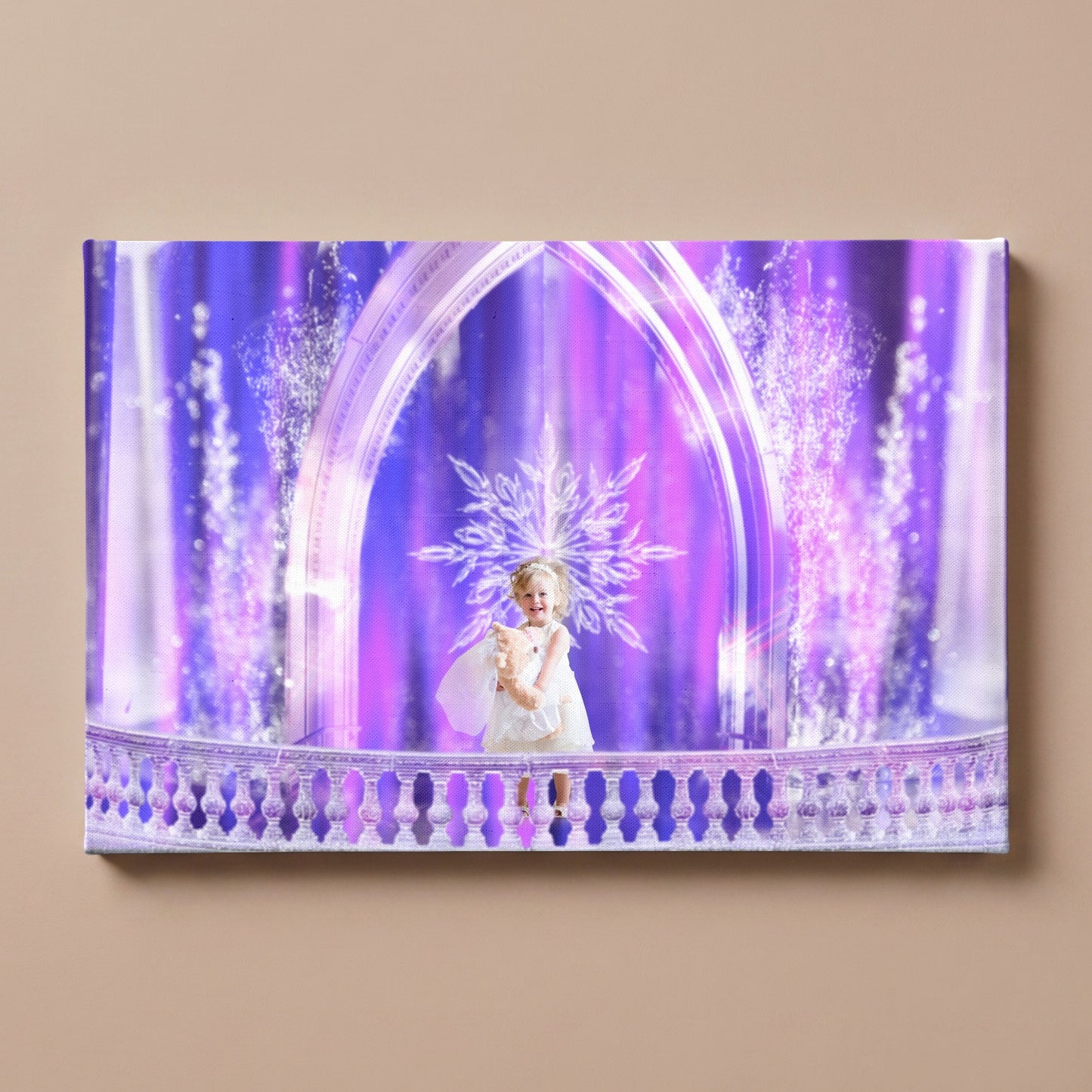 Personalized Ice Castle portrait canvas