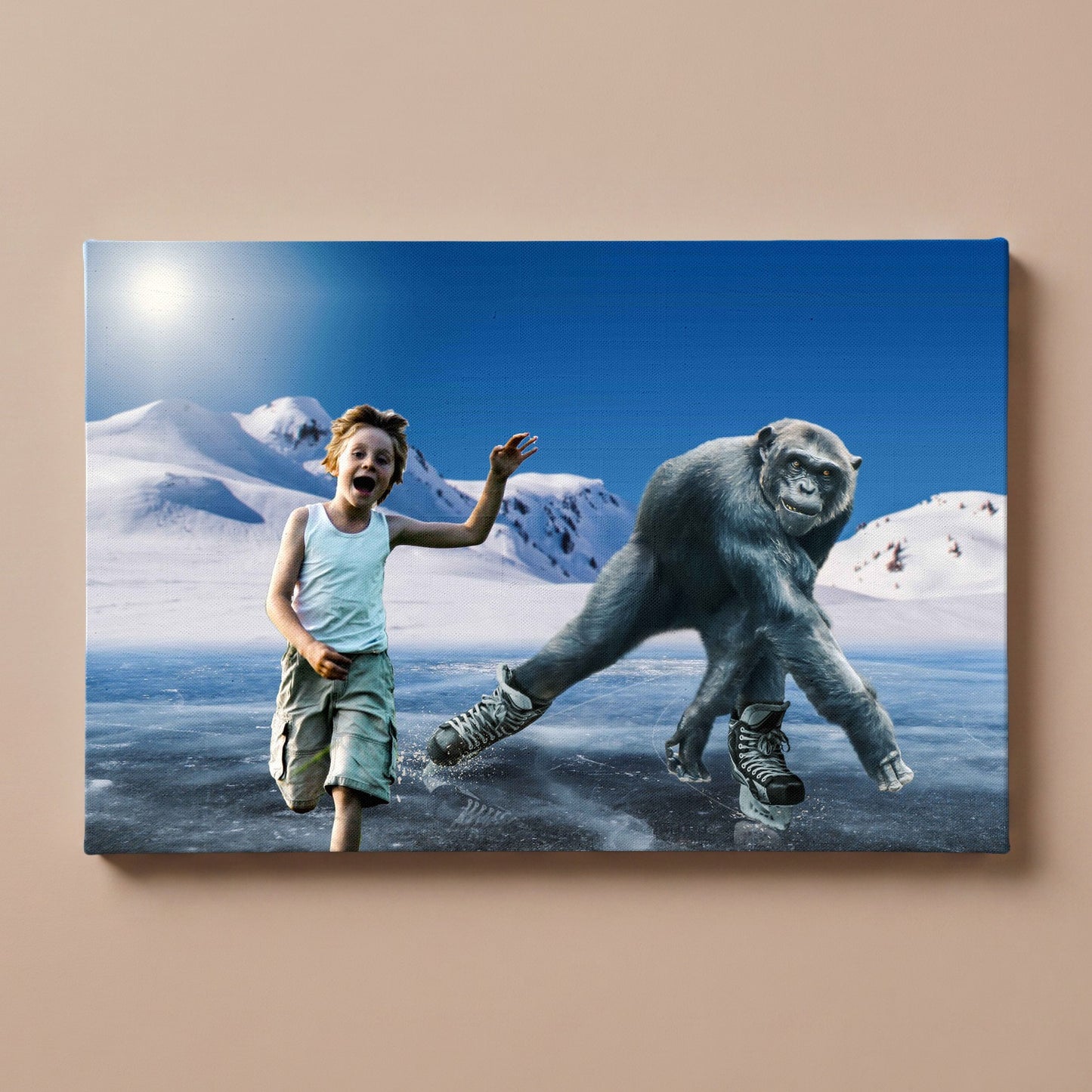 Personalized With the Chimpanzees portrait canvas