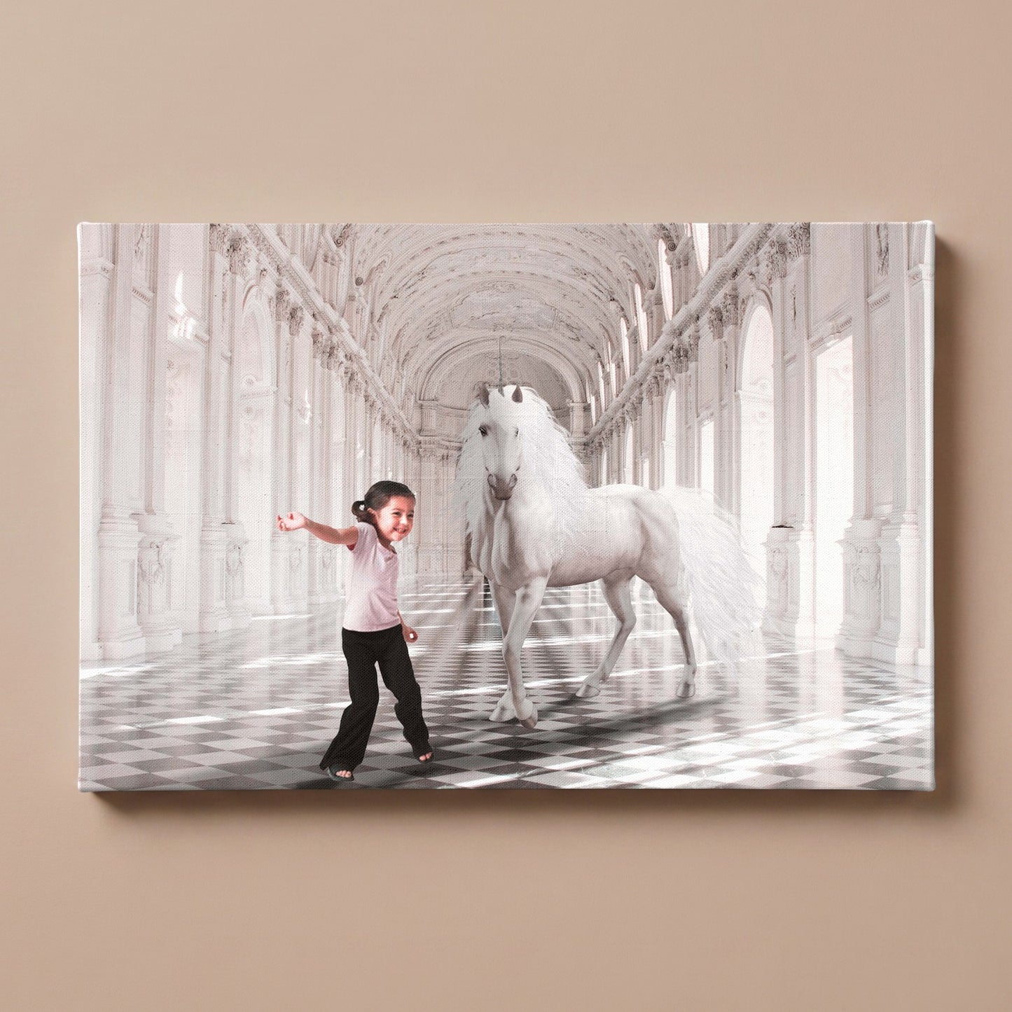 Personalized Unicorn Palace portrait canvas