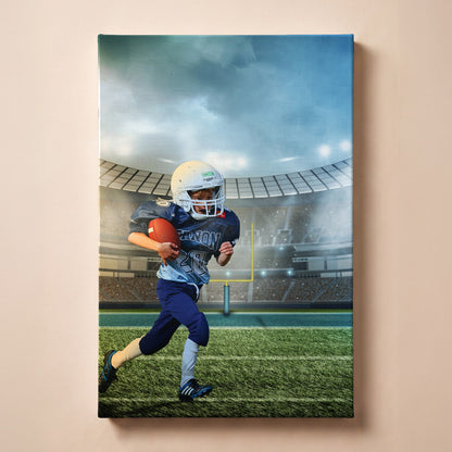 Personalized Football Stadium portrait canvas