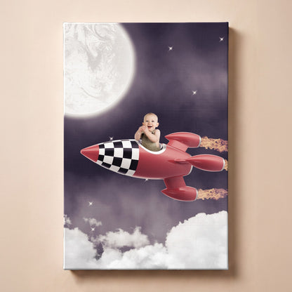Personalized Sleep Moon portrait canvas