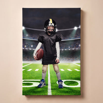 Personalized Stadium by Night portrait canvas