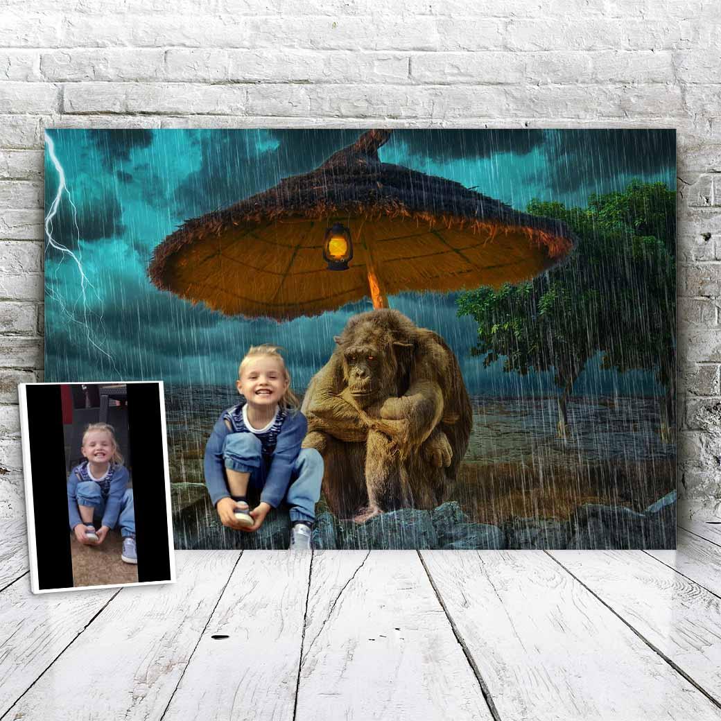 Monkey in the Rain - Custom Portrait - Fabulous Portrait