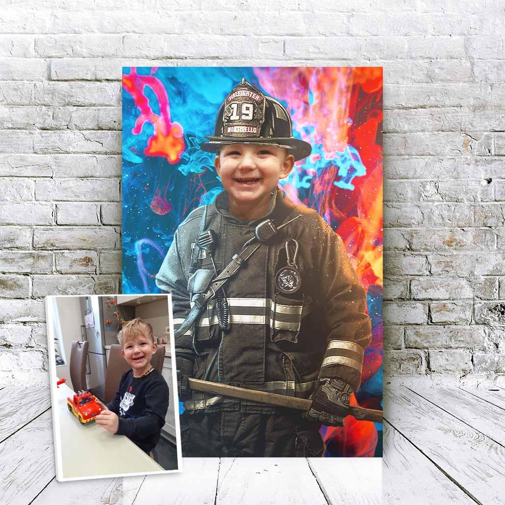 The Firefighter - Custom Portrait - Fabulous Portrait