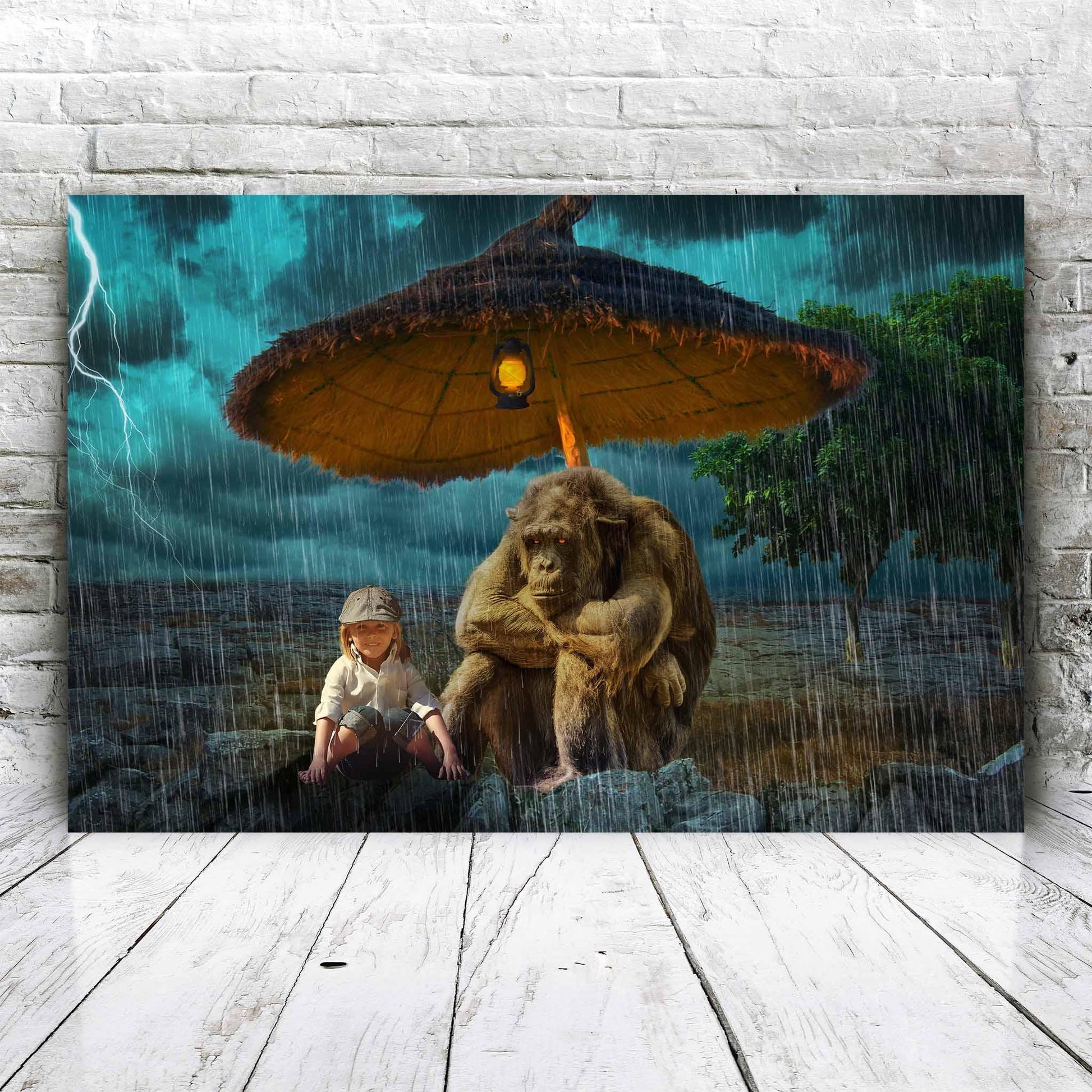 Aap in de regen - Unieke Foto