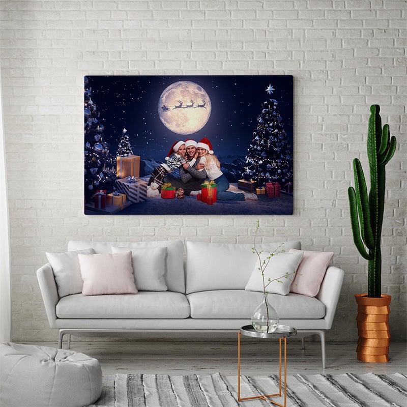 Christmas Portrait Christmas At Night Hanging on Wall