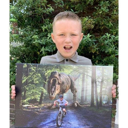 Customer with Dino Forest canvas 3