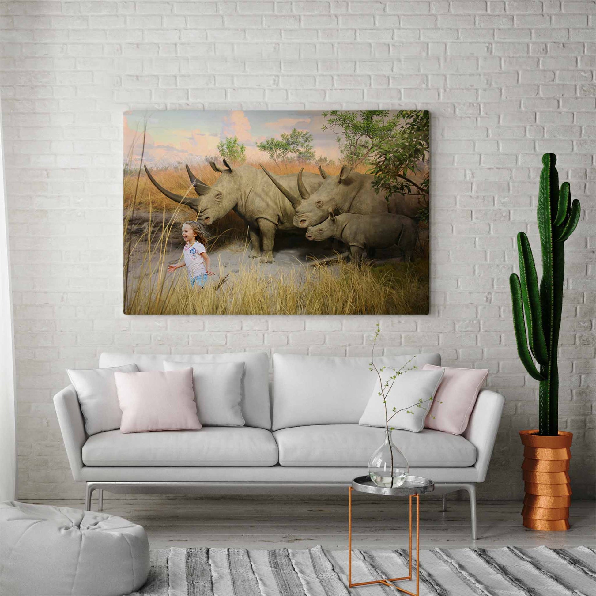 Neushoorn familie - Unieke Foto