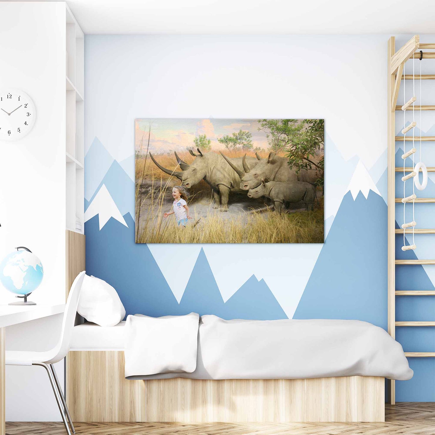 Neushoorn familie - Unieke Foto