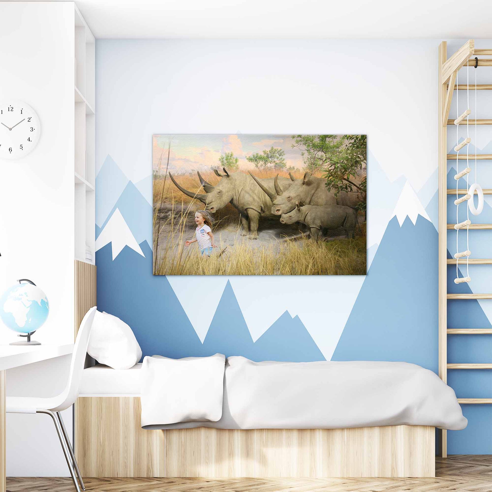 Neushoorn familie - Unieke Foto