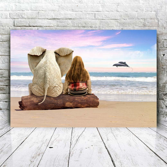 Olifant op het strand - Unieke Foto