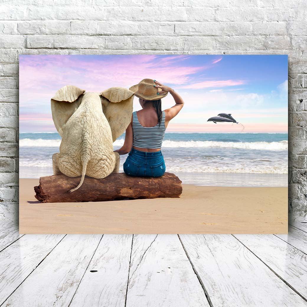 Olifant op het strand - Unieke Foto